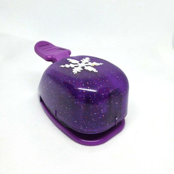 Purple Glitter EK Success Snowflake Pop Up Craft Paper Shaper Scrapbooking - Picture 1 of 12